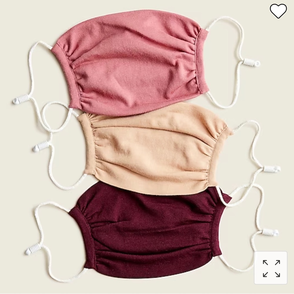 NWT J Crew Pack-of-three Scrunched Nonmedical Face Masks